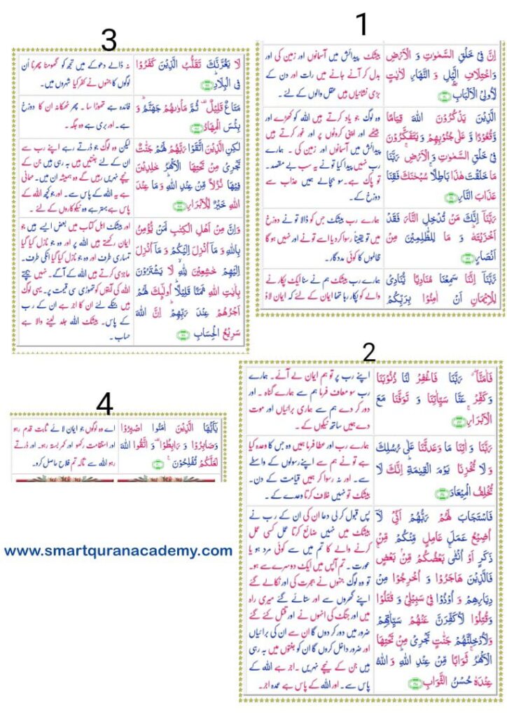 Surah Al-Imran Translation in Urdu