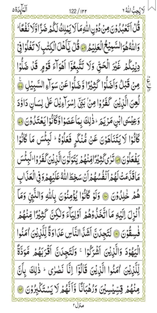 Surah Al-Maaidah 122