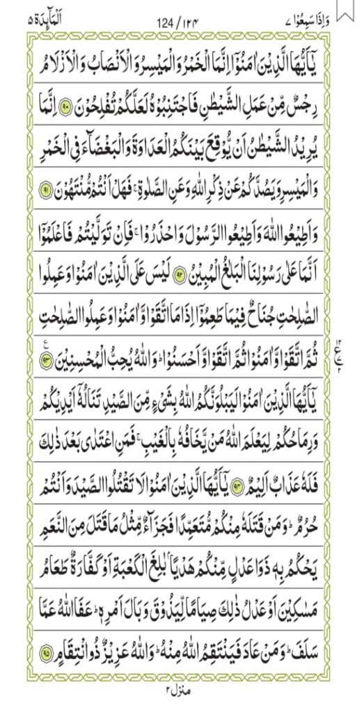 Surah Al-Maaidah 124