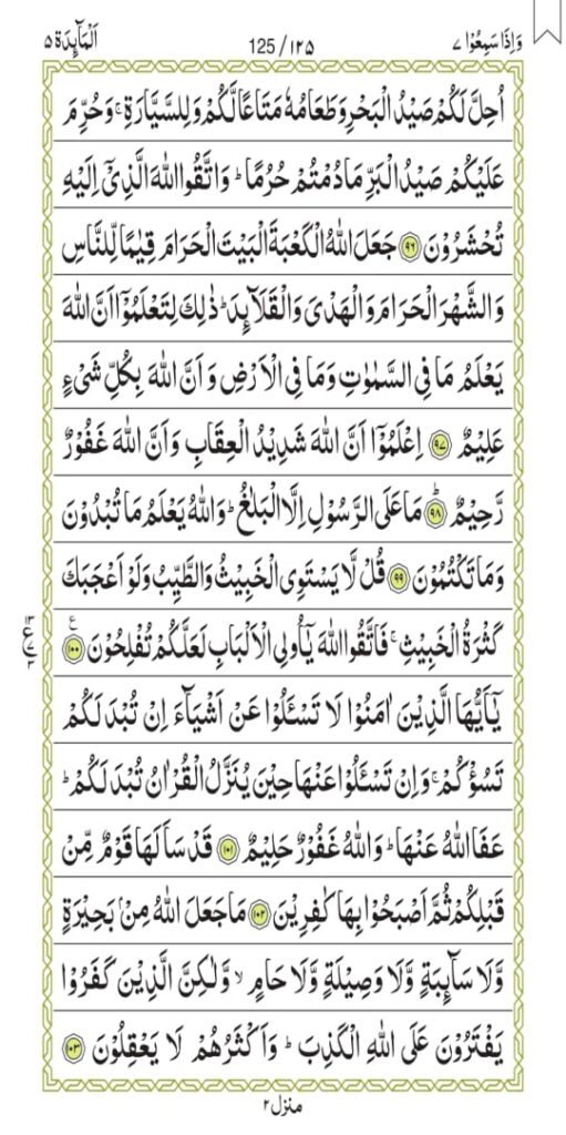 Surah Al-Maaidah 125