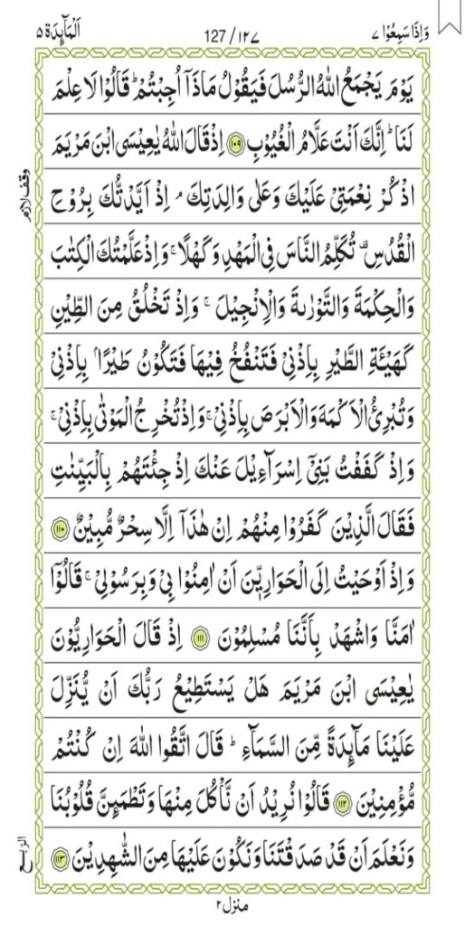 Surah Al-Maaidah 127