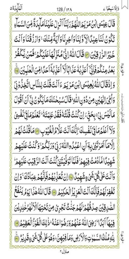 Surah Al-Maaidah 128