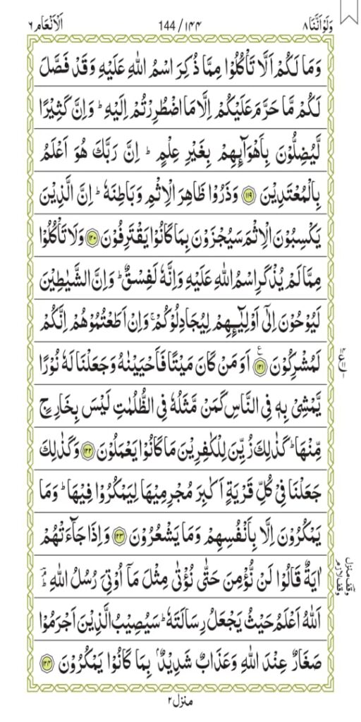Surah Al-An'aam 144