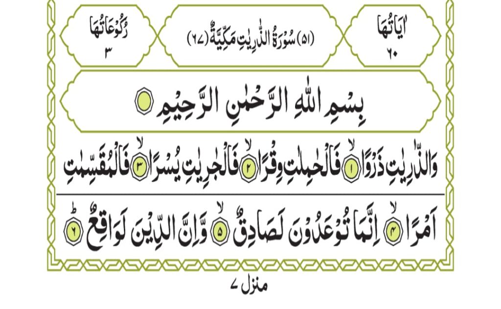 Surah Az-Zaariyat 521