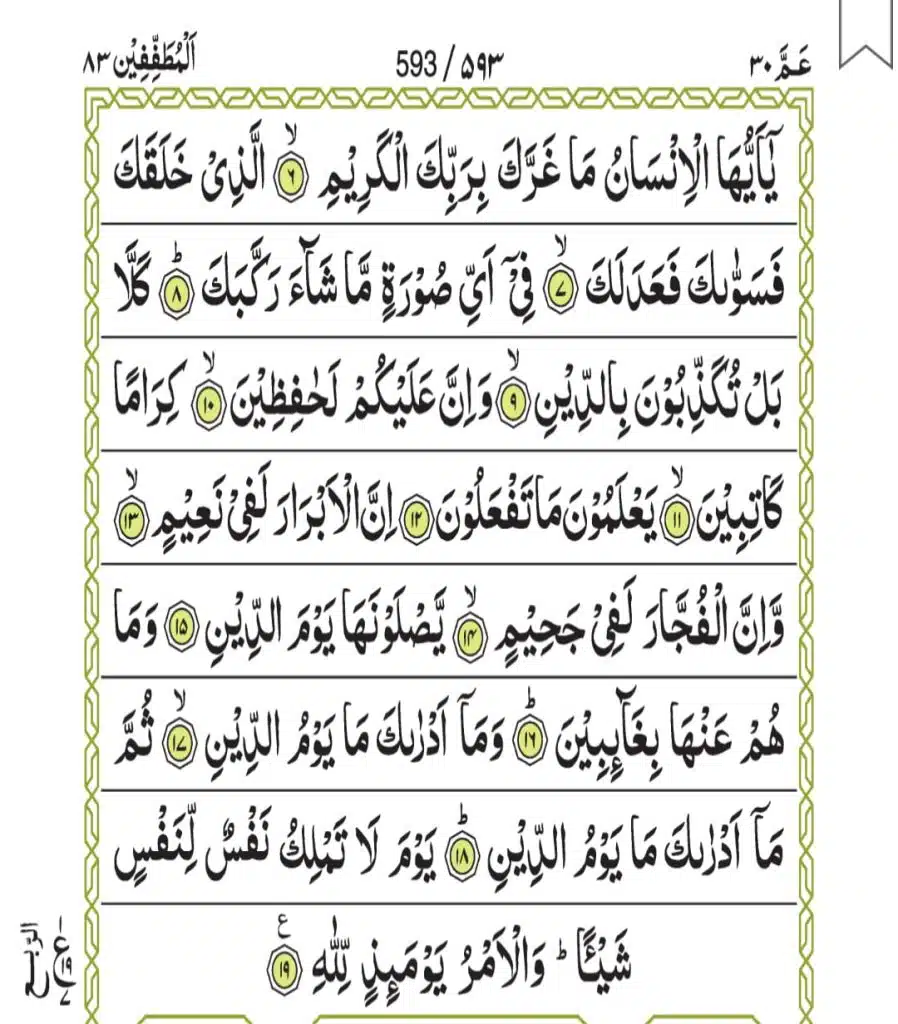 Surah Al-Infitar 593