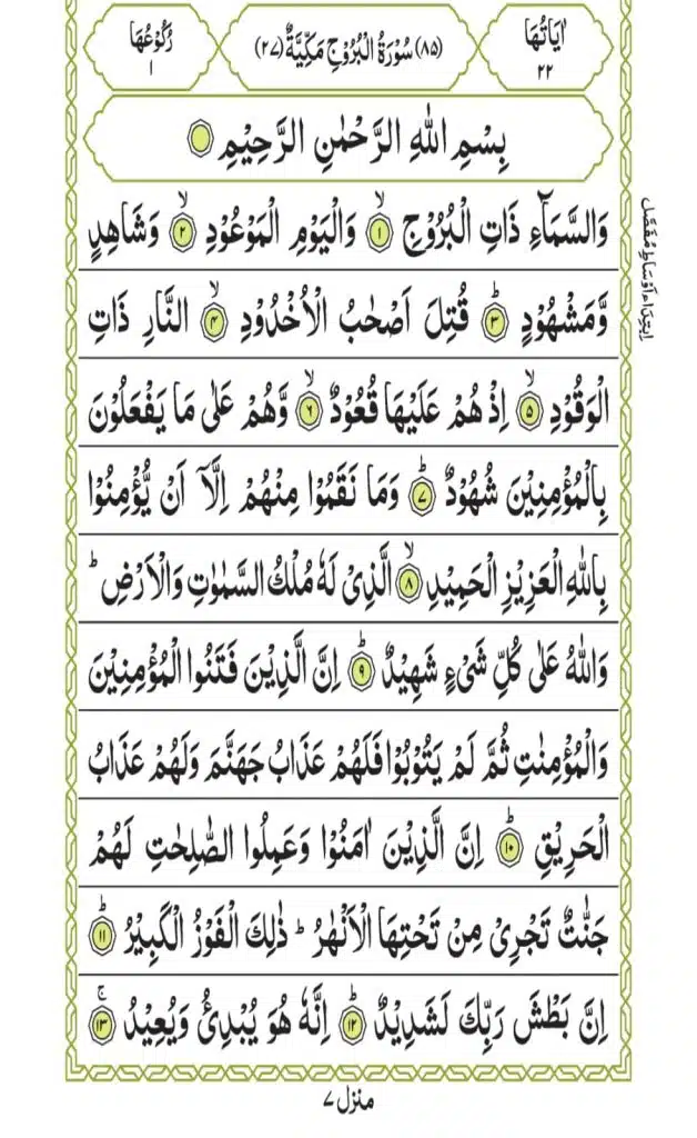 Surah Al-Buruj 596