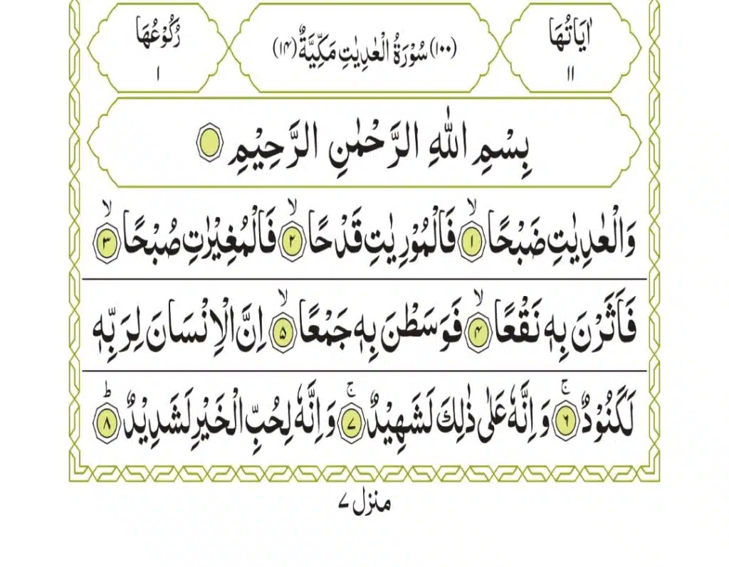 Surah Al-'Adiyaat 606