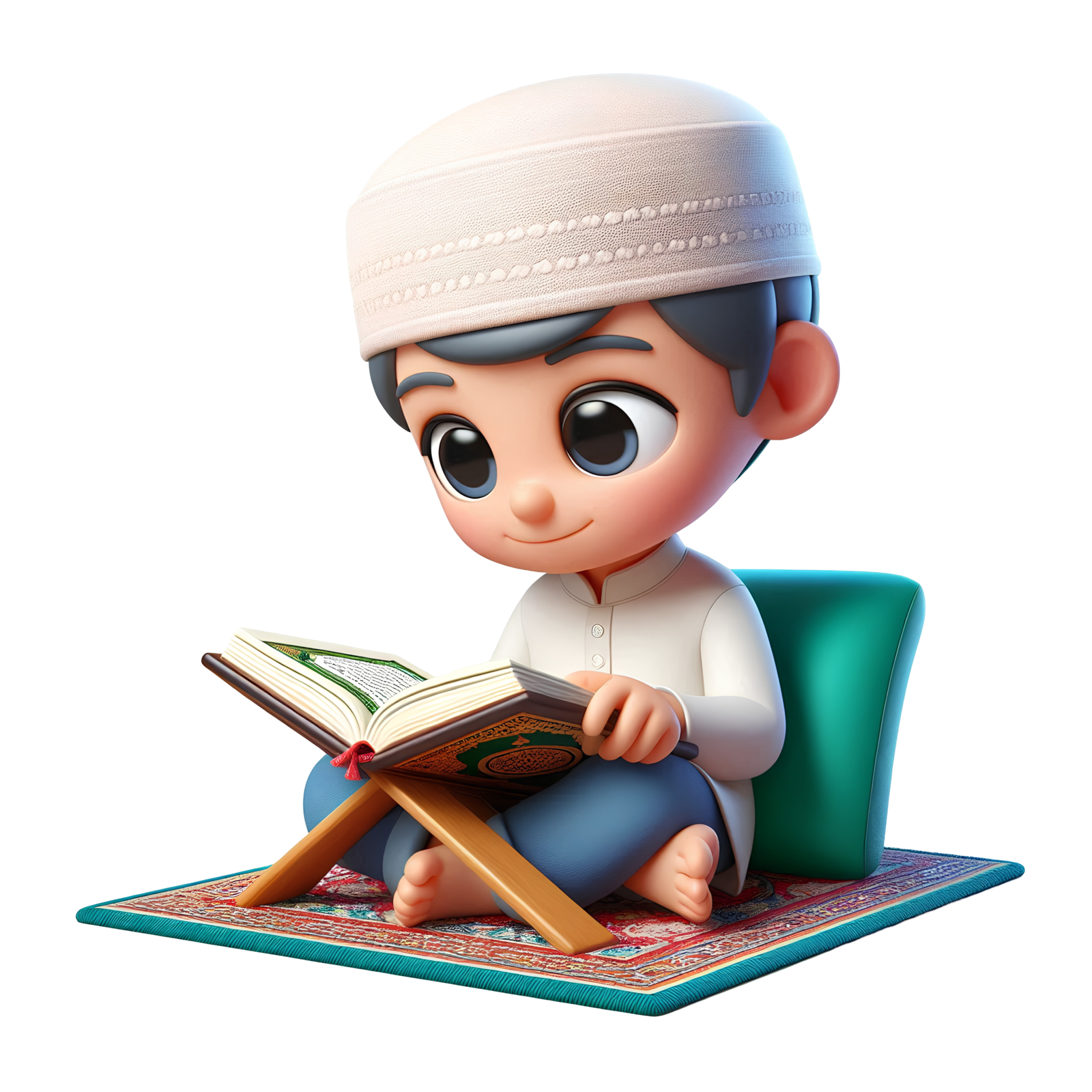 Kids reading Quran online together